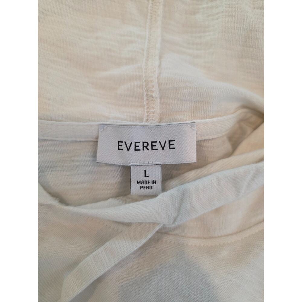 Evereve Striped Sweatshirt Hoodie Ivory Green Size L Cotton Modal - Picture 8 of 9